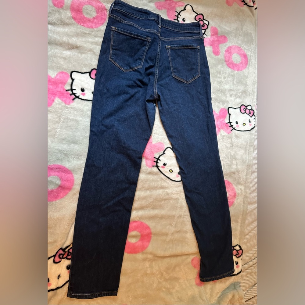 Women’s dark blue denim high rise straight leg jeans from old navy size 6 - Picture 5 of 5